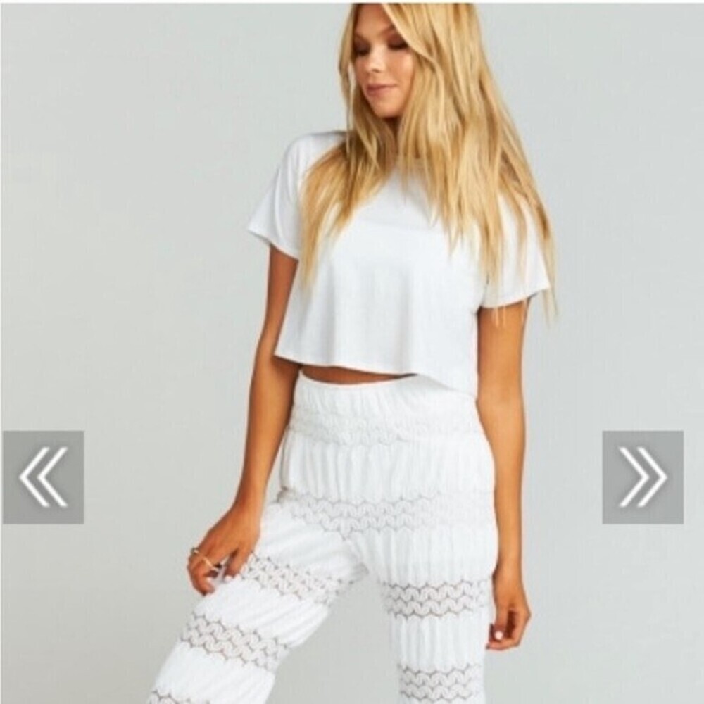 NWT Show Me Your MuMu Tassel Baby Bells Pants in Mademoiselle Lace White - Picture 9 of 9